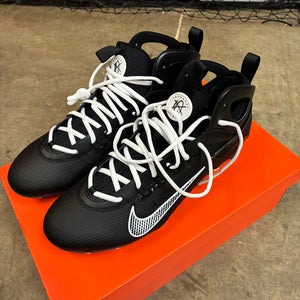 Black Unisex Size M 12.0 (W 13.0) Adult Nike Huarache 9 Elite Mid Mid Top Molded Cleats (New)