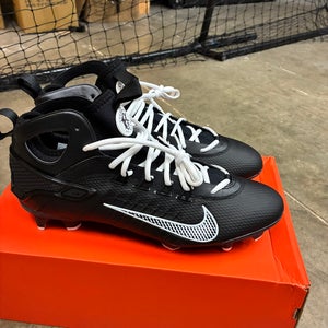 Black Unisex Size M 12.5 (W 13.5) Adult Nike Huarache 9 Elite Mid Mid Top Molded Cleats (New)