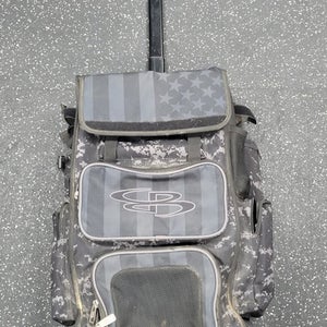 Used BoomBah ROLLER BASEBALL BAG BB/SB Player Wheeled Bag Black 11849-S000041268