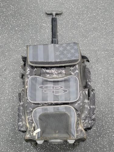 Used BoomBah ROLLER BASEBALL BAG BB/SB Player Wheeled Bag Black 11849-S000041268