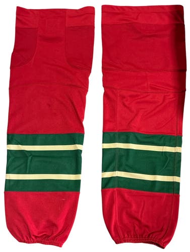 CCM Edge Pro Stock Hockey Socks Minnesota Wild Red Used 8068