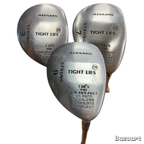 Adams Tight Lies Fairway Woods Set Of 3 #3 Wood #7 Wood #9 Wood  RH