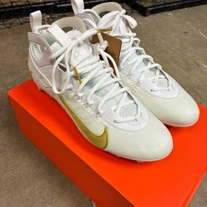 Gold Unisex Size M 8.5 (W 9.5) Adult Nike Huarache 9 Elite Mid Mid Top Molded Cleats (New)