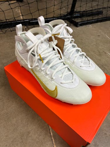 Gold Unisex Size M 8.5 (W 9.5) Adult Nike Huarache 9 Elite Mid Mid Top Molded Cleats (New)