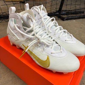 Gold Unisex Size M 9.0 (W 10.0) Adult Nike Huarache 9 Elite Mid Mid Top Molded Cleats (New)