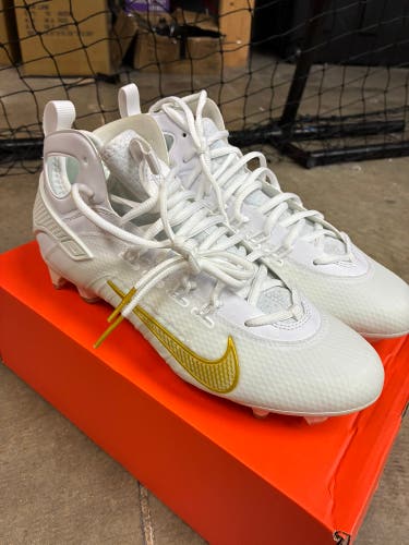 Gold Unisex Size M 9.0 (W 10.0) Adult Nike Huarache 9 Elite Mid Mid Top Molded Cleats (New)