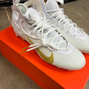 Gold Unisex Size M 9.5 (W 10.5) Adult Nike Huarache 9 Elite Mid Mid Top Molded Cleats (New)