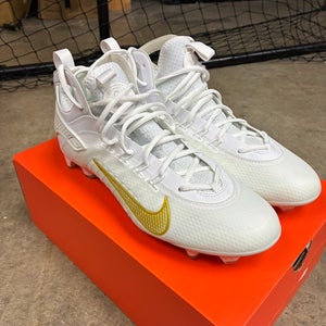 Gold Unisex Size M 10.5 (W 11.5) Adult Nike Huarache 9 Elite Mid Mid Top Molded Cleats (New)