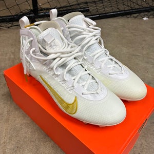 Gold Unisex Size M 11.0 (W 12.0) Adult Nike Huarache 9 Elite Mid Mid Top Molded Cleats (New)