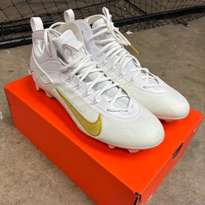 Gold Unisex Size M 11.5 (W 12.5) Adult Nike Huarache 9 Elite Mid Mid Top Molded Cleats (New)