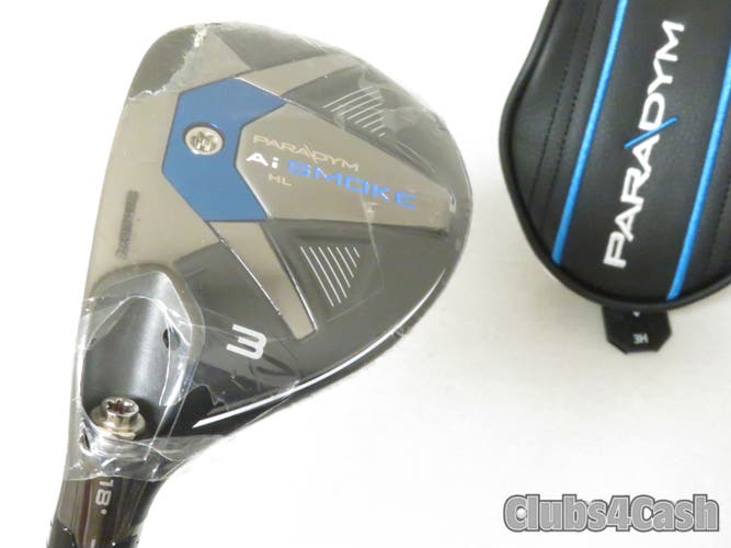 Callaway Paradym Ai Smoke HL Hybrid 18 3H SteelFiber fc 65 SENIOR -1" LEFT NEW