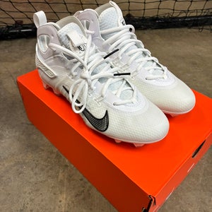 White Unisex Size M 7.0 (W 8.0) Adult Nike Huarache 9 Elite Mid Mid Top Molded Cleats (New)