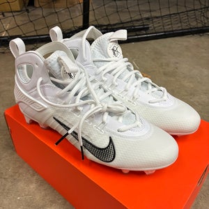 White Unisex Size M 9.0 (W 10.0) Adult Nike Huarache 9 Elite Mid Mid Top Molded Cleats (New)