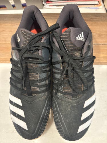 Black Men's Size M 8.0 (W 9.0) Adult Adidas Low Top Molded Cleats (Used)