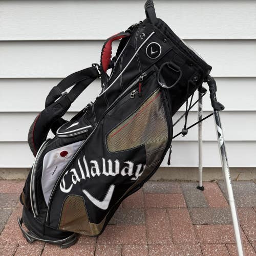 Callaway X Series Golf Stand Carry Bag Black Gold White 7 Way Dividers
