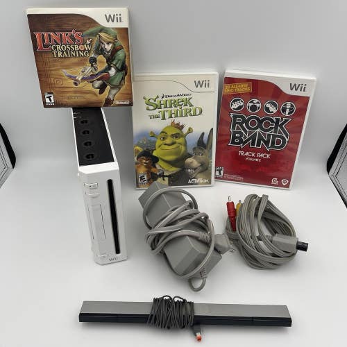Nintendo Wii RVL-001 Console Bundle - Tested Works - White Gamecube Compatible