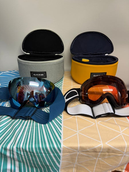2 Pair Oakley Flight Deck L Goggles Prizm Sapphire Iridium and Prizm Persimmon Worn 3 Days