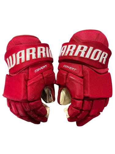 Warrior Covert Pro Allen Americans Pro Stock Hockey Gloves 13” Red (Used) 1987