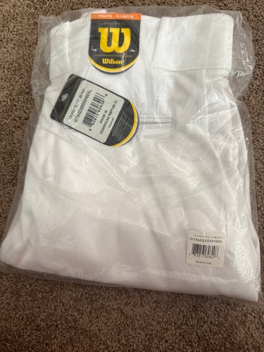 White Unisex XL Youth Wilson Game Pants (New)