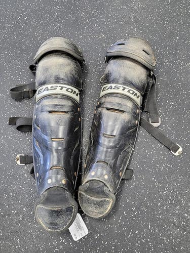 Used Easton GAMETIME SHIN GUARDS Catchers Leg Guards Black Youth 11849-S000036918