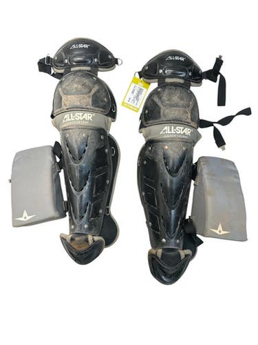 Used All Star LGADV1216 Catchers Leg Guards Black And Grey Intermed 11835-S000209567