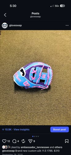2025 Wilson A2K RH Infield Baseball Glove 11.5" (New)