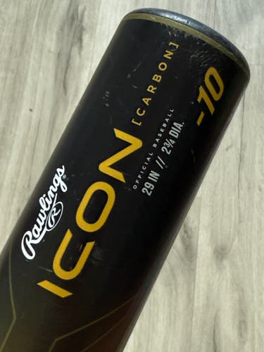 2023 Rawlings Icon Composite USSSA Certified Bat (-10) 19 oz 29" (Used)