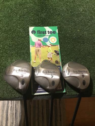 Callaway Ladies Big Bertha Steelhead Woods Set (3W, 7W, 9W) Gems 99 Graphite