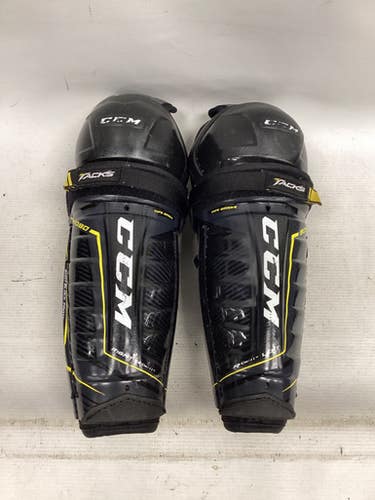 Used CCM TACKS 9080 SHINS Junior Shin Guards Black 11" 11851-S000048049