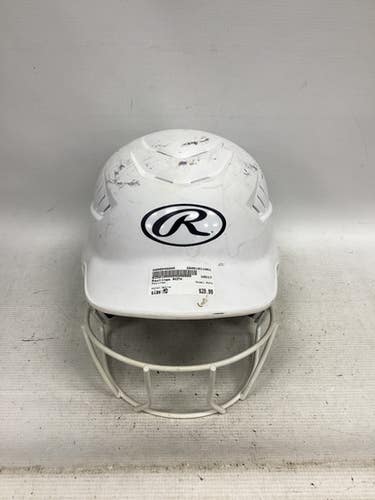 Used Rawlings RCFH Batting Helmet w/Mask White MD 11851-S000048085