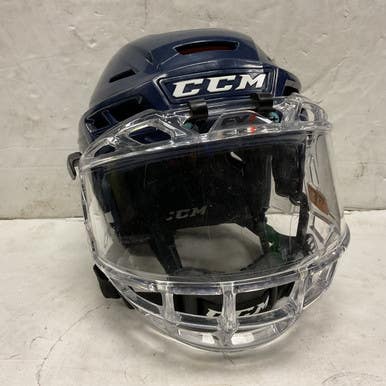 Used CCM TACKS 710 Helmet Full Visor Combo Navy Blue SM 11855-S000206049