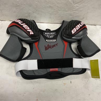 Used Bauer LIL SPORT Junior Shoulder Pads Black And Red MD 11855-S000206048