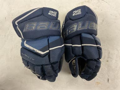 Used Bauer SUPREME 2S PRO Youth Gloves Navy Blue 9" 11855-S000206040
