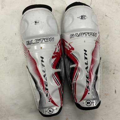 Used Easton STEALTH 3 Junior Shin Guards White/Black/Red 10" 11855-S000206035