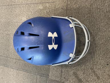 Used Under Armour BATTING HELMET W/ MASK Batting Helmet w/Mask Royal Blue SM 11614-S000238907