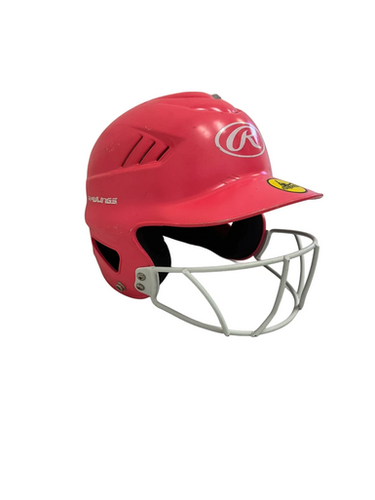 Used Rawlings RCFH Batting Helmet w/Mask Pink One Size 11692-S000150510