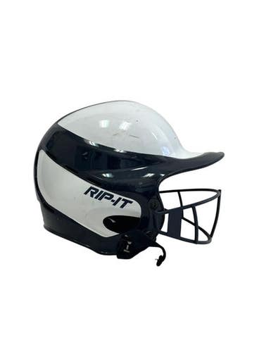 Used RIP-IT HELMET W/ MASK Batting Helmet w/Mask Navy And White S/M 11692-S000153084