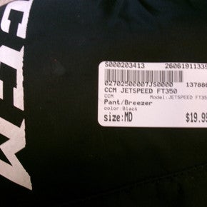 Used CCM JETSPEED FT350 Junior Pant Black MD 11339-S000203413