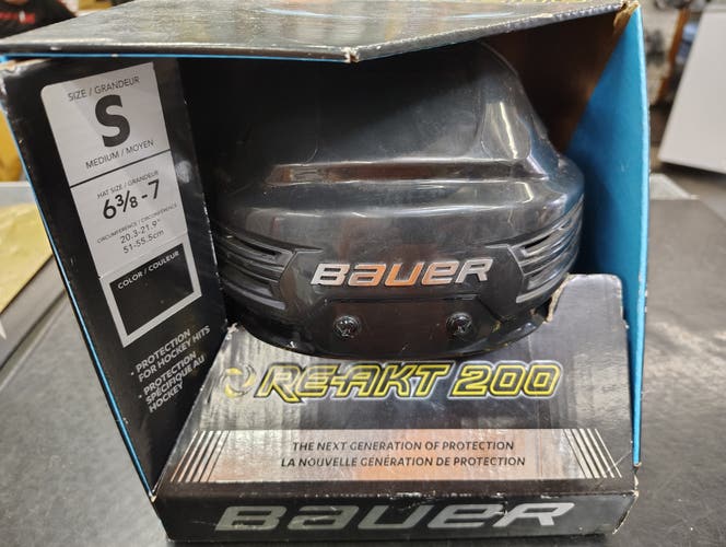 Small Black Bauer Re-Akt 200 Helmet (New) with Outdated Certification Sticker