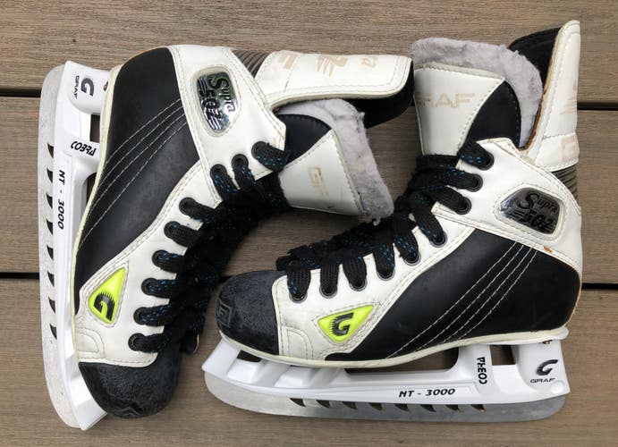 Graf Supra 502 Hockey Skates Regular Width Size 5  - Oversized Runners (Used)