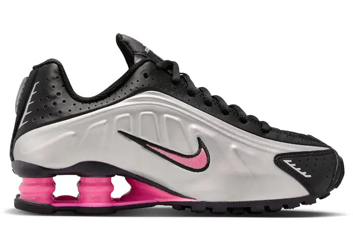 Size 7Y - Nike Shox R4 Black Metallic Silver Pinksicle (GS) CW2626-006