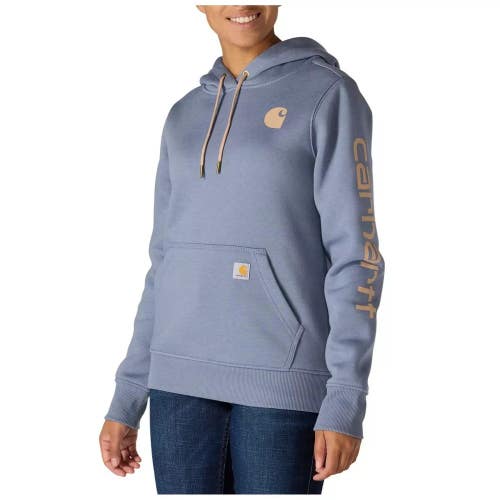 Carhartt Iconic Clarksburg Hoodie Women's Navy Relaxed Fit Long Sleeve JAX1699