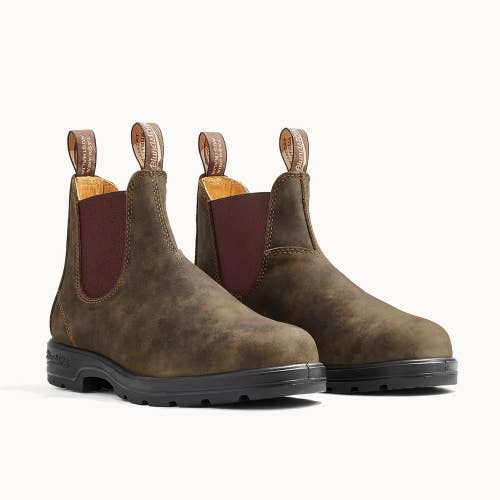 Blundstone 585 Boots Unisex M7-W9 Rustic Brown Leather Round Toe Chelsea HAM658