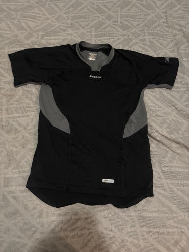 Reebok Play Dry Short Sleeve Compression Shirt Adult Large Black