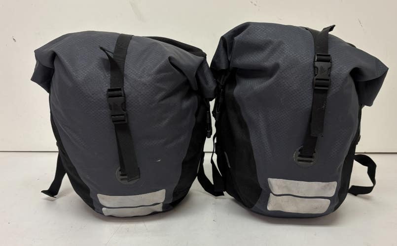 Vaude Discover Roll-Top Waterproof Rear Rack Bicycle Pannier Bags Black/Gray