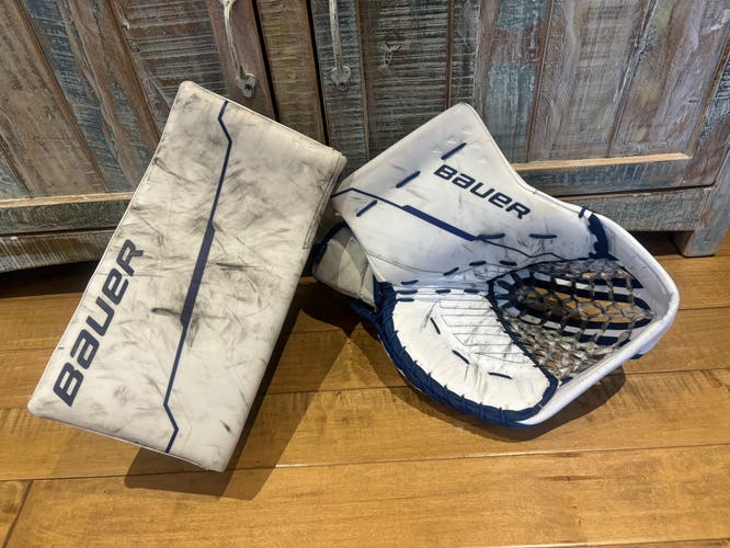 Pro Stock Bauer Supreme Shadow Pro Goalie Glove & Blocker Set