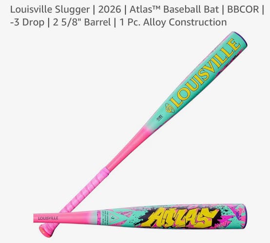 2026 Louisville Slugger atlas BBCOR Certified Bat (-3) 28 oz 31" (New)