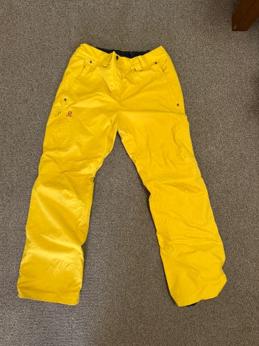 Yellow Women's Medium Salomon Ski Pants (Used like New)