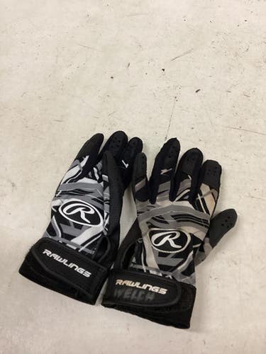 Used Rawlings TB BATTING GLOVES BB/SB Batting Gloves Black XS 11725-S000503841