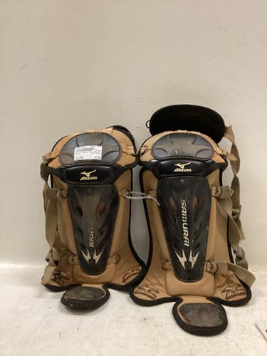 Used Mizuno SAMURAI Catchers Leg Guards Black Youth 11725-S000503893